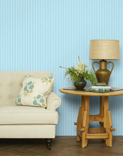 'Get In Line' Wallpaper by Wallshoppe - Baby Blue