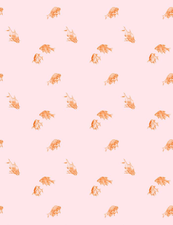 'Goldfish' Wallpaper by Nathan Turner - Pink