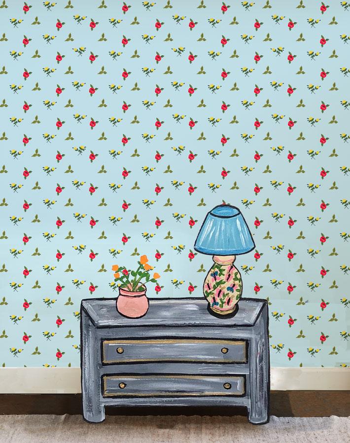 'Grand Villa Garden' Wallpaper by Carly Beck - Sky