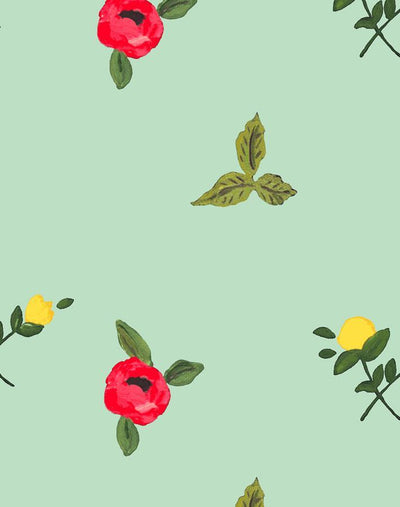 grand villa garden aventurine wallpaper by carly beck