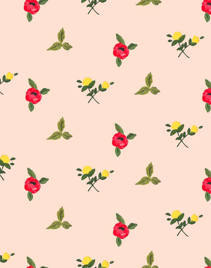 grand villa garden peach wallpaper by carly beck