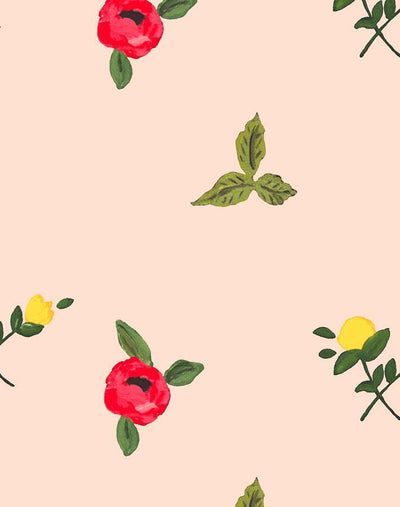 grand villa garden peach wallpaper by carly beck