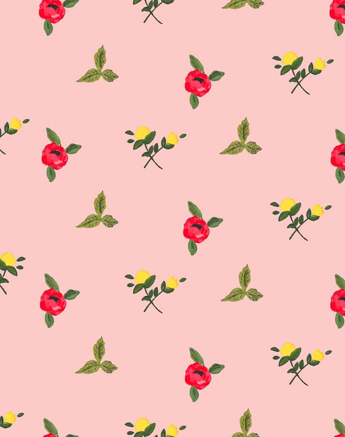 'Grand Villa Garden' Wallpaper by Carly Beck - Pink