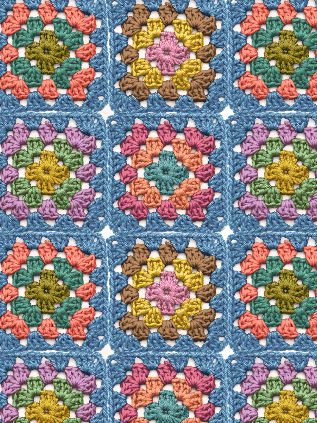 granny squares wallpaper by lingua franca blue multi