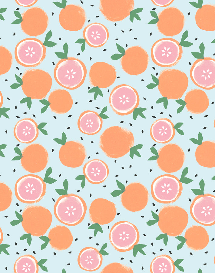 'Grapefruit' Wallpaper by Tea Collection - Pale Blue