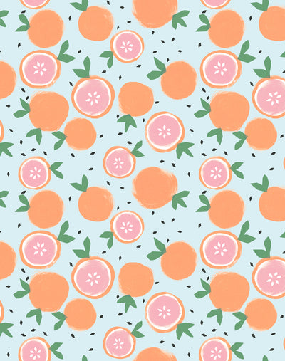 'Grapefruit' Wallpaper by Tea Collection - Pale Blue