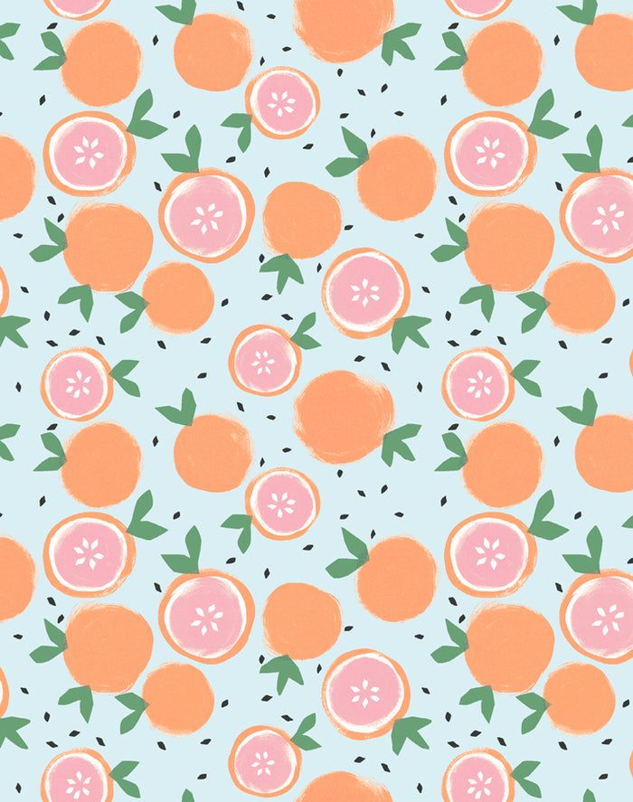 'Grapefruit' Wallpaper by Tea Collection - Pale Blue