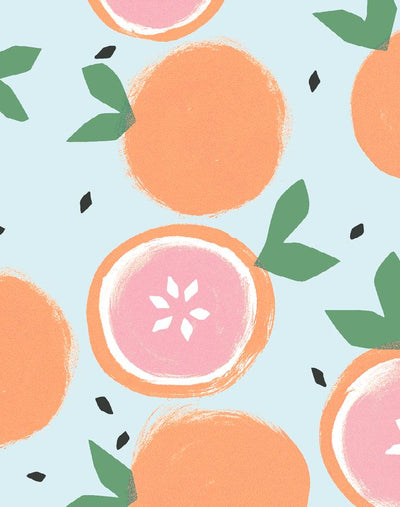 'Grapefruit' Wallpaper by Tea Collection - Pale Blue