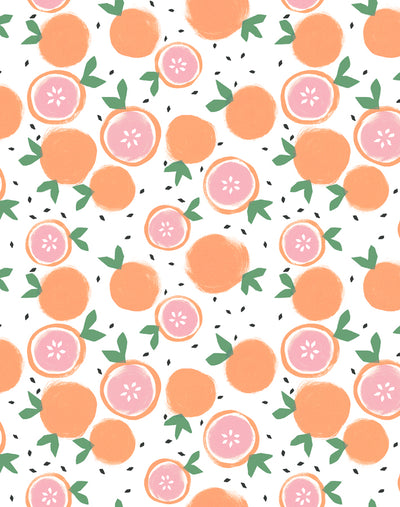 'Grapefruit' Wallpaper by Tea Collection - White