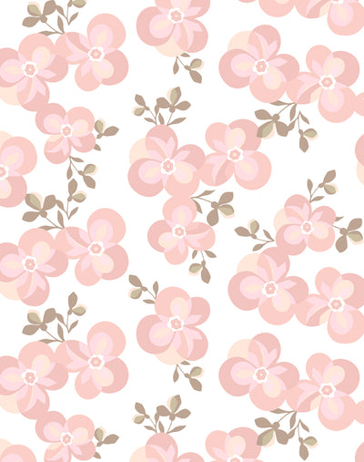 'Graphic Flower' Wallpaper by Tea Collection - Ballet Slipper