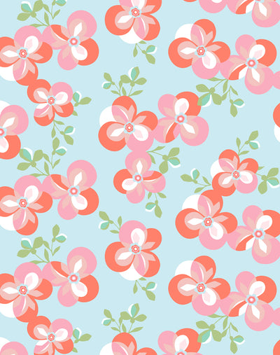 graphic flower coral