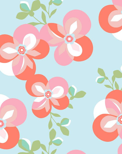 graphic flower coral
