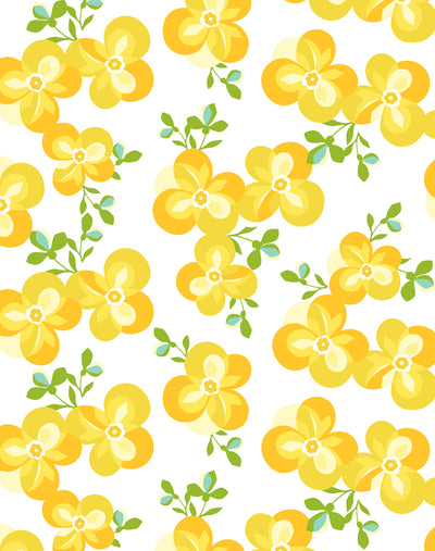 'Graphic Flower' Wallpaper by Tea Collection - Daffodil