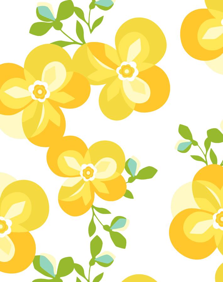 'Graphic Flower' Wallpaper by Tea Collection - Daffodil