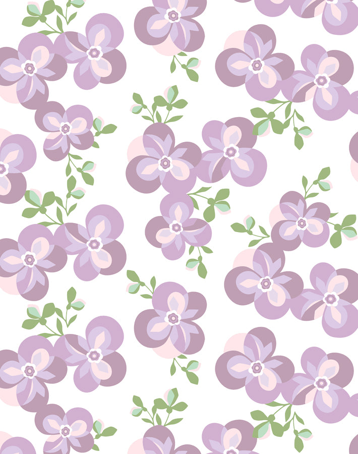'Graphic Flower' Wallpaper by Tea Collection - Lavender