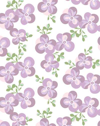 'Graphic Flower' Wallpaper by Tea Collection - Lavender