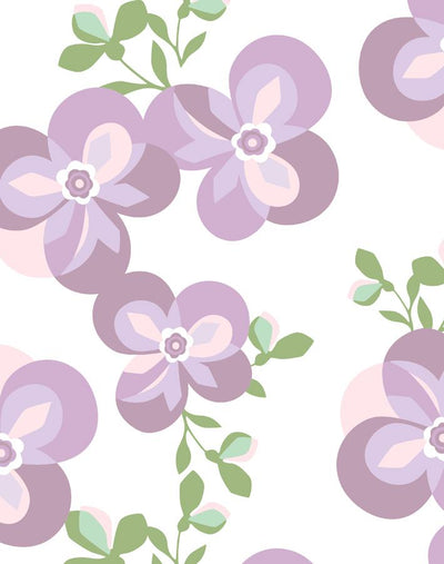 'Graphic Flower' Wallpaper by Tea Collection - Lavender