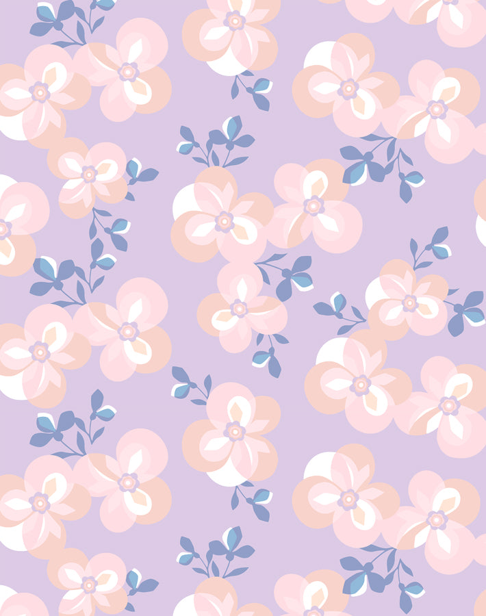 'Graphic Flower' Wallpaper by Tea Collection - Lilac