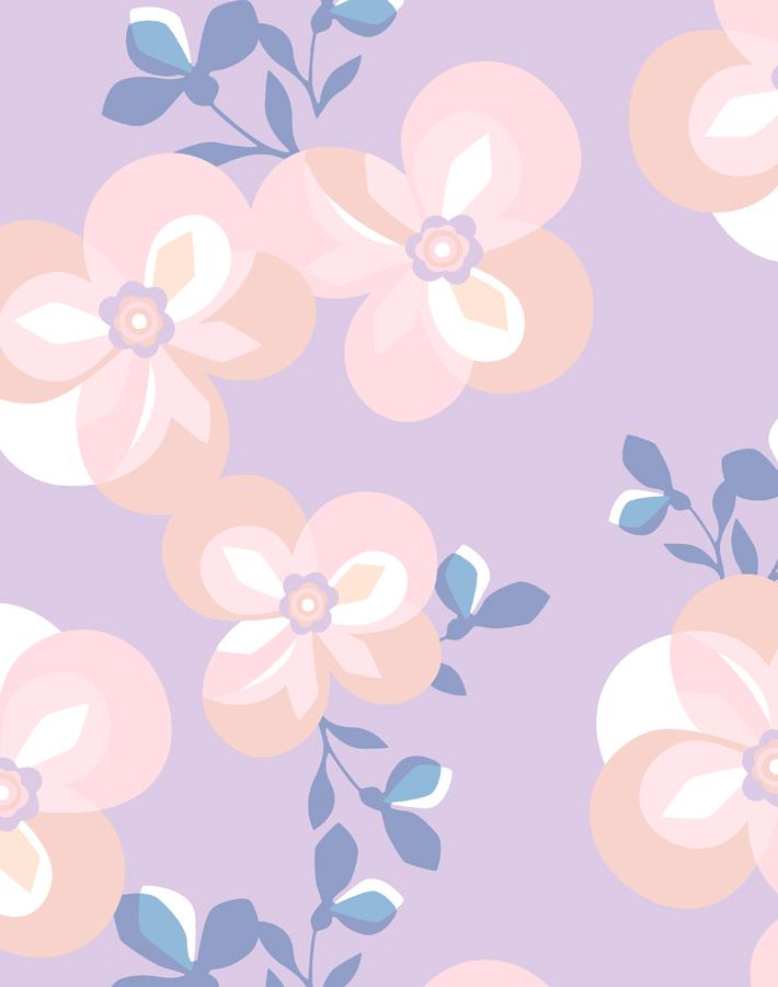 'Graphic Flower' Wallpaper by Tea Collection - Lilac