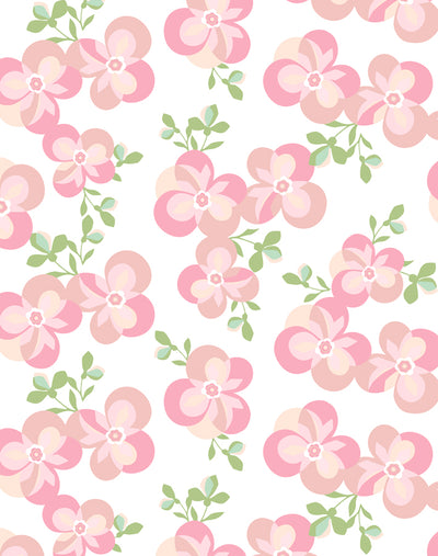 'Graphic Flower' Wallpaper by Tea Collection - Pink