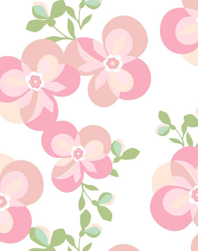 'Graphic Flower' Wallpaper by Tea Collection - Pink
