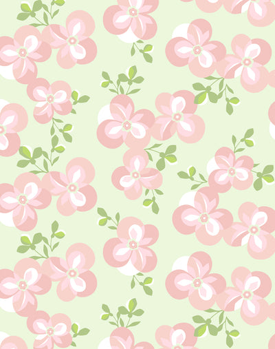 'Graphic Flower' Wallpaper by Tea Collection - Pistachio