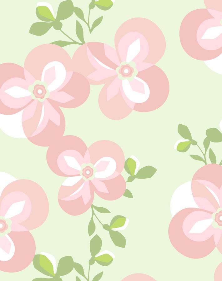 'Graphic Flower' Wallpaper by Tea Collection - Pistachio