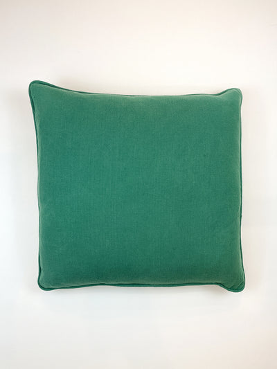 'Solid Throw Pillow - Emerald Green on Linen