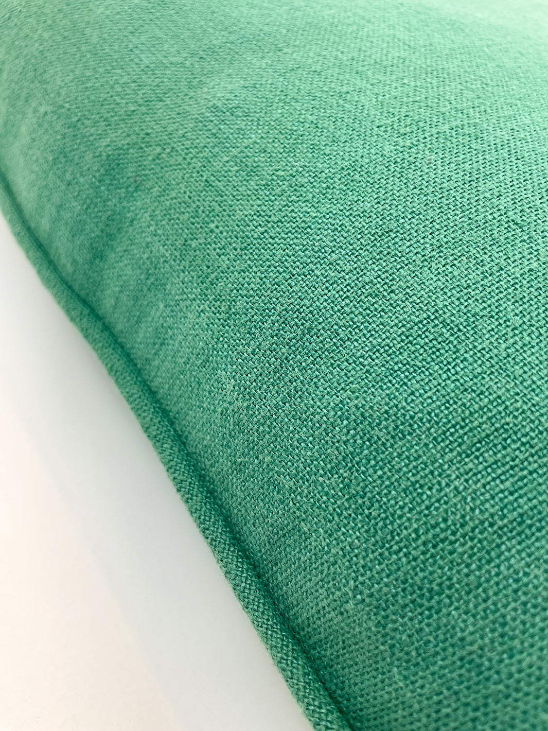 'Solid Throw Pillow - Emerald Green on Linen
