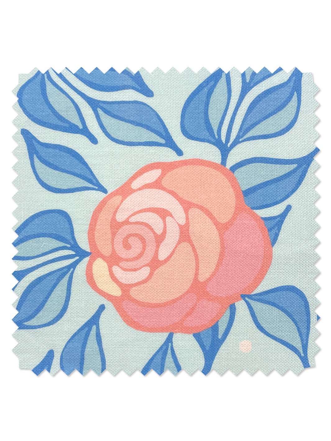 'Fabric by the Yard - Groovy Floral - Baby Blue