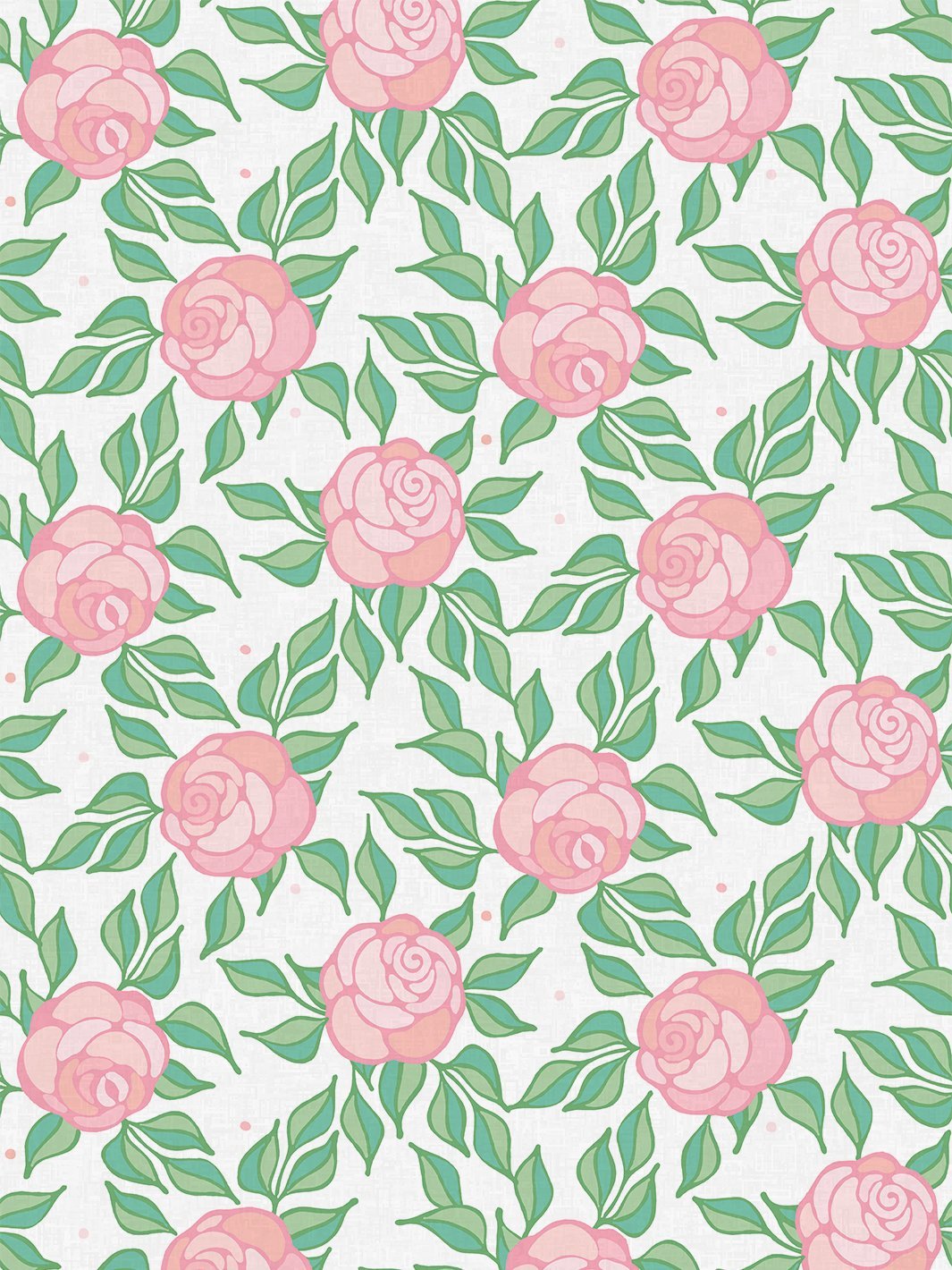 fabric by the yard groovy floral ballet slipper on flax linen