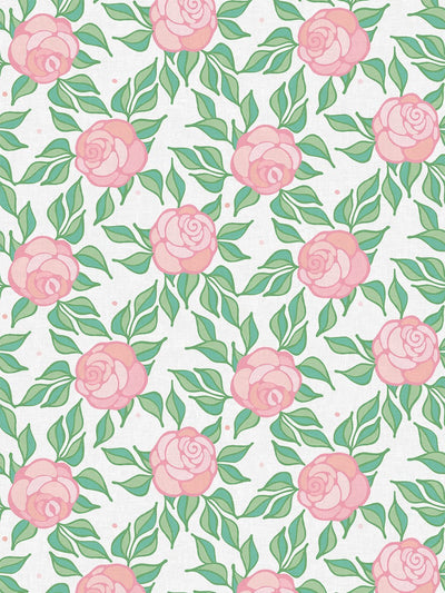 fabric by the yard groovy floral ballet slipper on flax linen