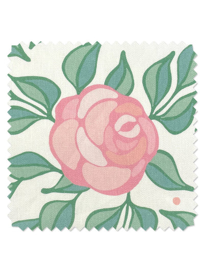 fabric by the yard groovy floral ballet slipper on flax linen