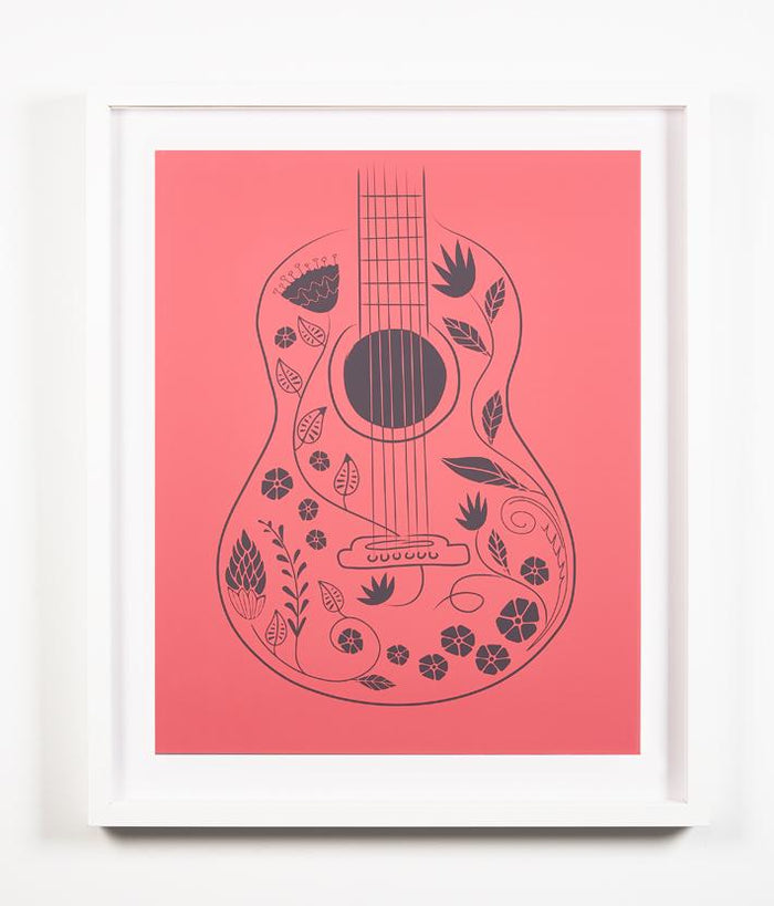 'Guitar' Framed Art by Tea Collection