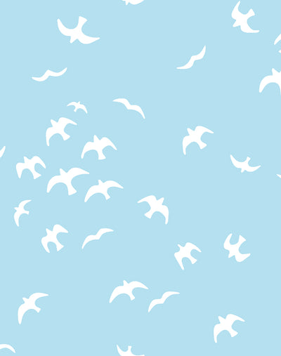 'Gulls' Wallpaper by Tea Collection - Baby Blue