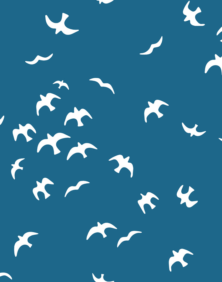 'Gulls' Wallpaper by Tea Collection - Cadet Blue