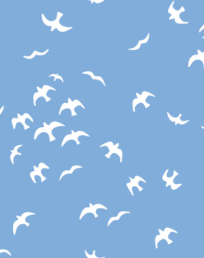 'Gulls' Wallpaper by Tea Collection - Denim
