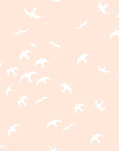 'Gulls' Wallpaper by Tea Collection - Peach
