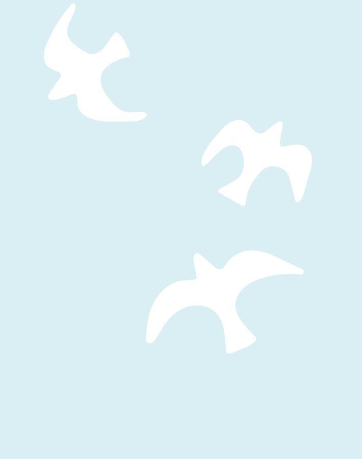 'Gulls' Wallpaper by Tea Collection - Pale Blue