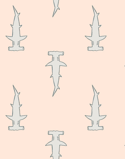 'Hammerheads' Wallpaper by Tea Collection - Peach