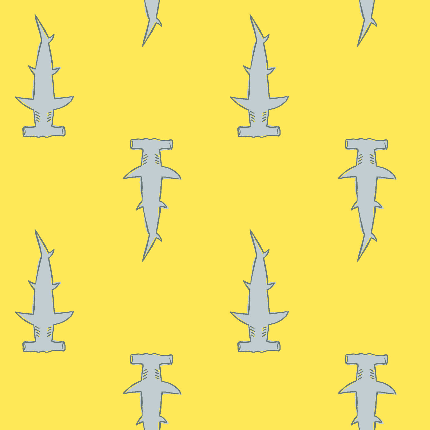 'Hammerheads' Wallpaper by Tea Collection - Yellow