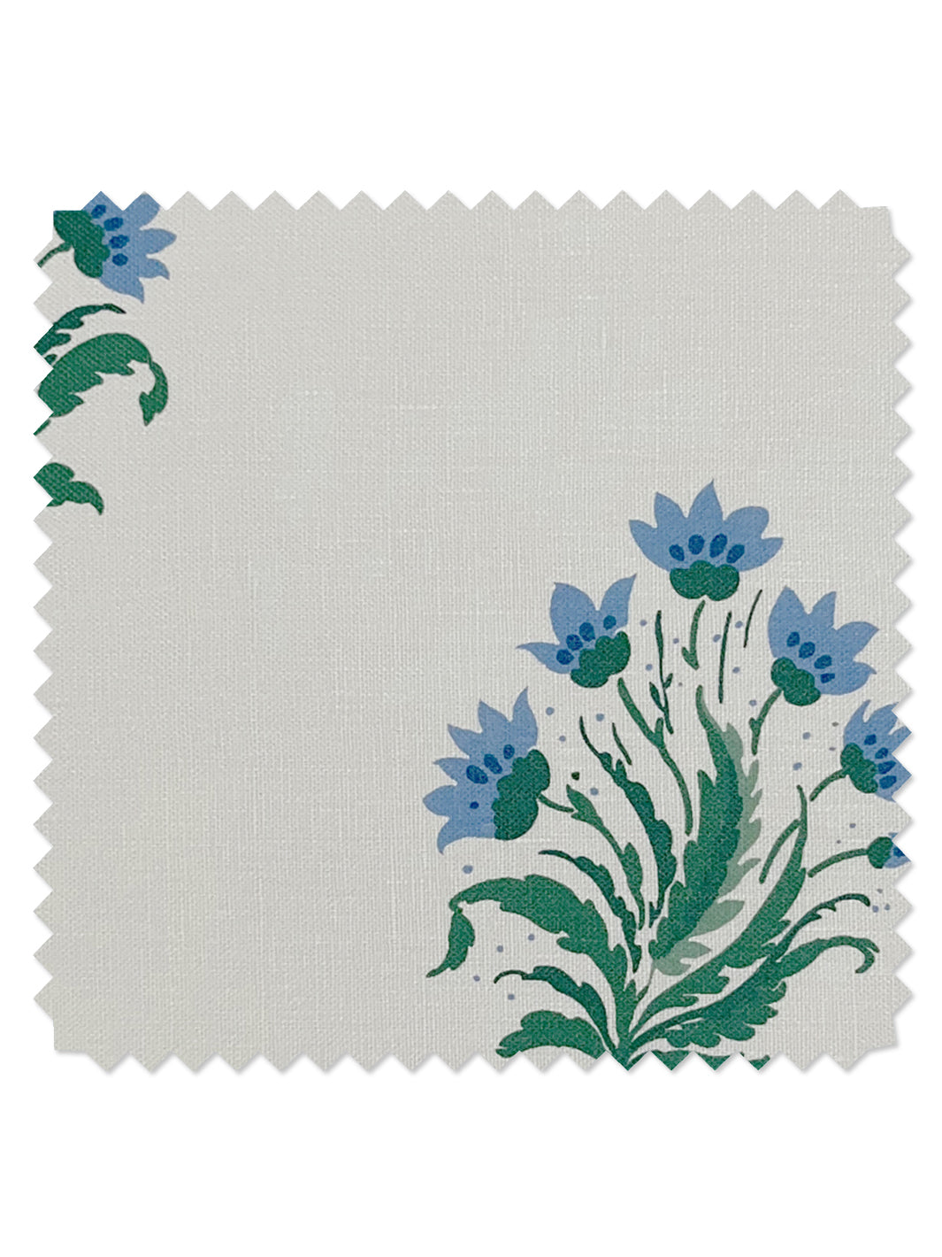 'Hillhouse Block Print' Linen Fabric by Nathan Turner - Blue Green