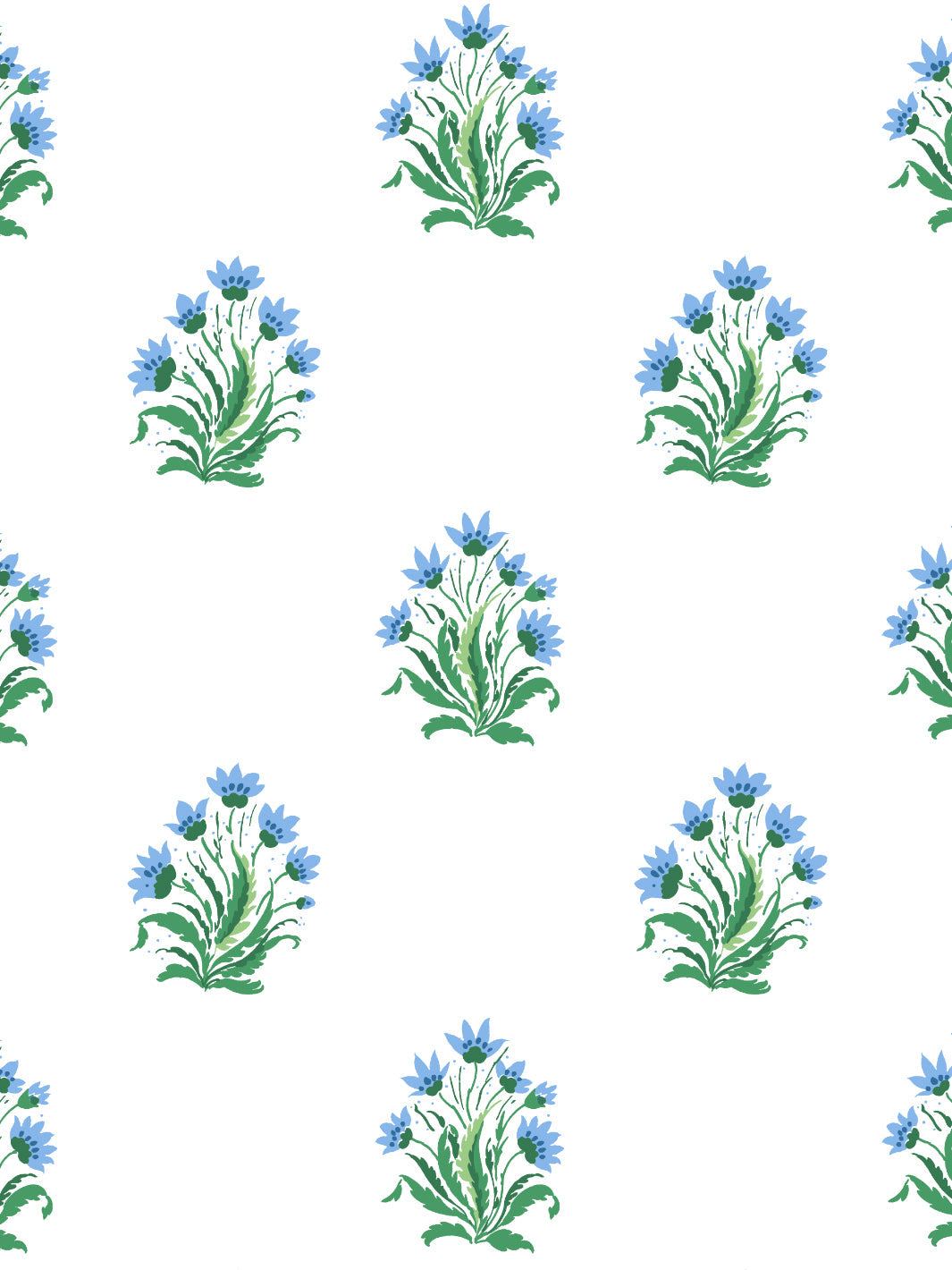 'Hillhouse Block Print' Wallpaper by Nathan Turner Blue Green