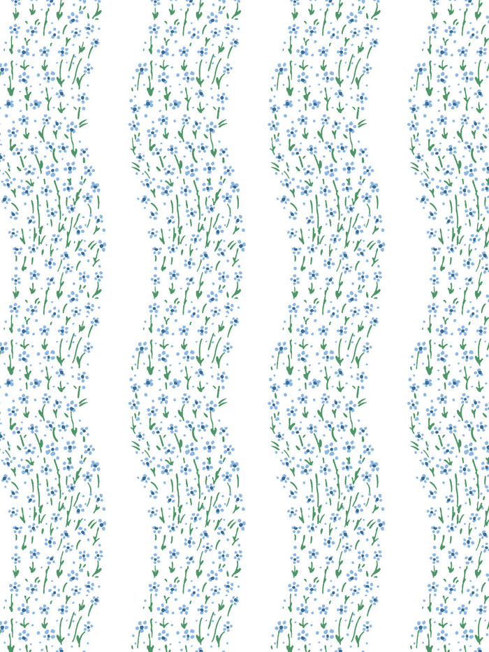 'Hillhouse Bouquet Multi' Wallpaper by Nathan Turner - Blue Green