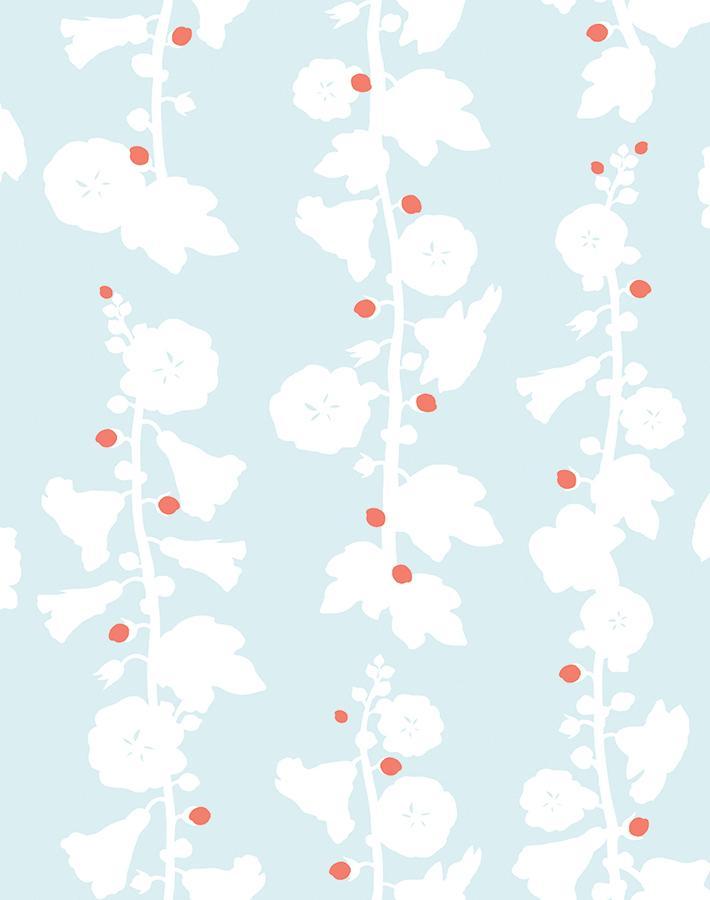 'Hollyhock' Wallpaper by Clare V. - Sky