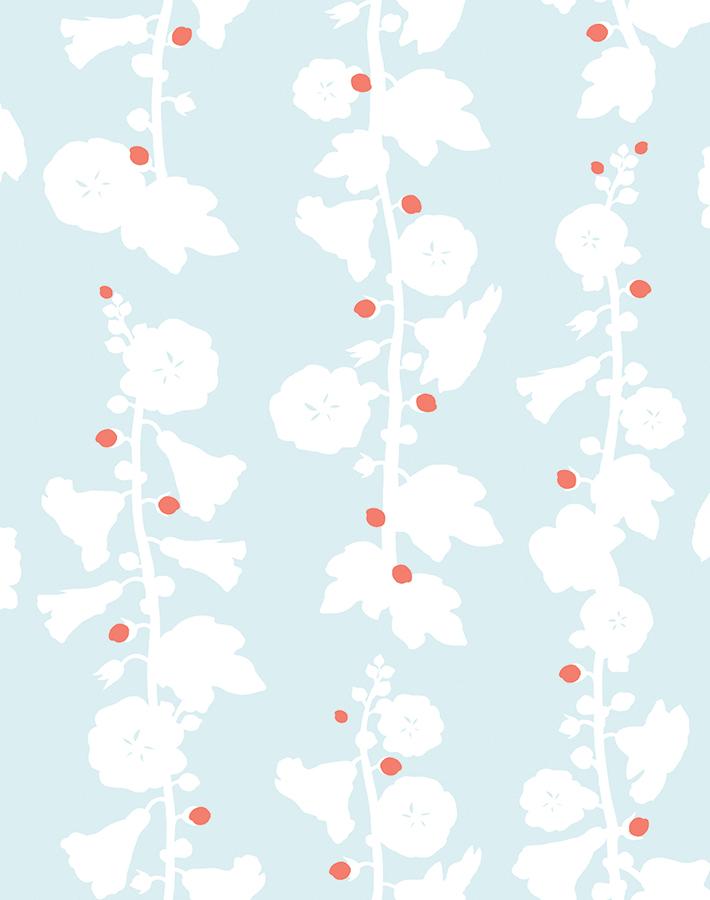 'Hollyhock' Wallpaper by Clare V. - Sky