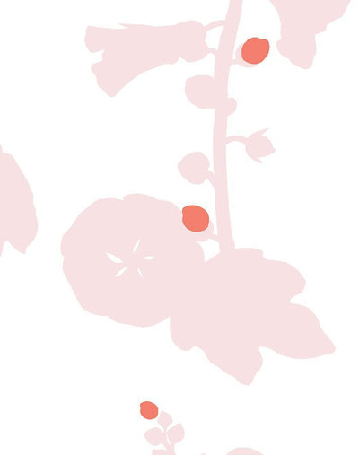 'Hollyhock' Wallpaper by Clare V. - Shell