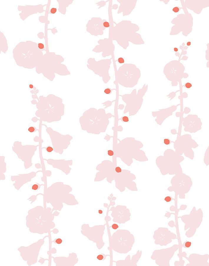 'Hollyhock' Wallpaper by Clare V. - Shell