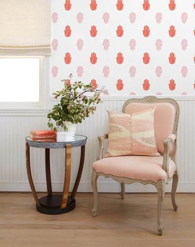 'Home Om' Wallpaper by Wallshoppe - Persimmon