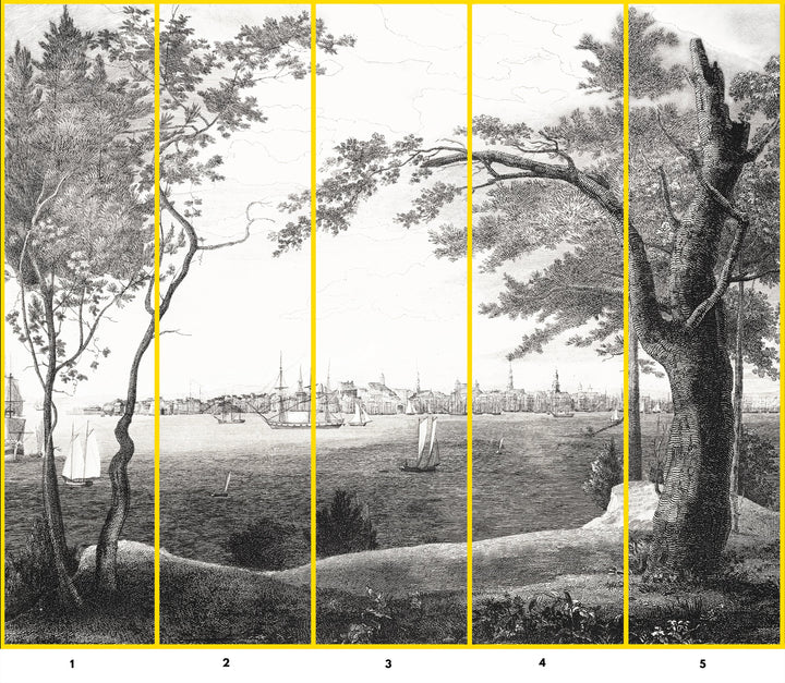 hudson bay etching removable mural